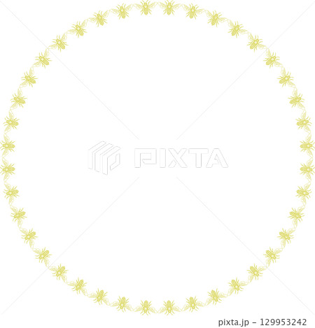 Honeybee round frame. Frame of cute honey bee animal template. Baby shower design Honeybee round frame. Frame of cute honey bee animal template. Baby shower design 129953242