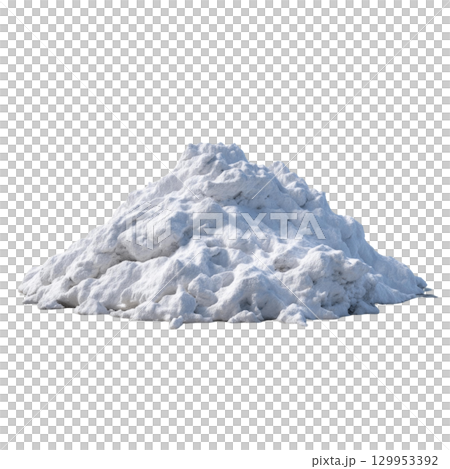 White powder pile granular texture isolated natural substance rough surface mineral material loose powder fine particles heap dry coarse irregular 129953392