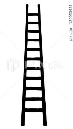 Vector drawing of high ladder 129953481