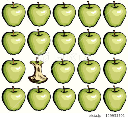 Big tasty apples. Vector drawing 129953501