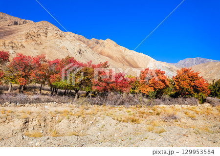 Ishkoshim village landscape in Pamir Region in Tajikistan Ishkoshim village landscape in Pamir Region in Tajikistan 129953584