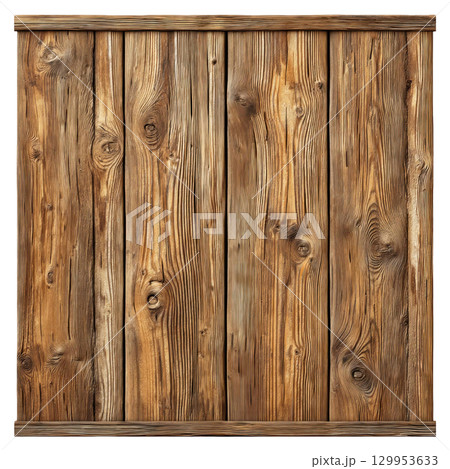 Wooden plank background with natural texture and warm brown tones, showing rustic and aged wood grain patterns in horizontal layout 129953633