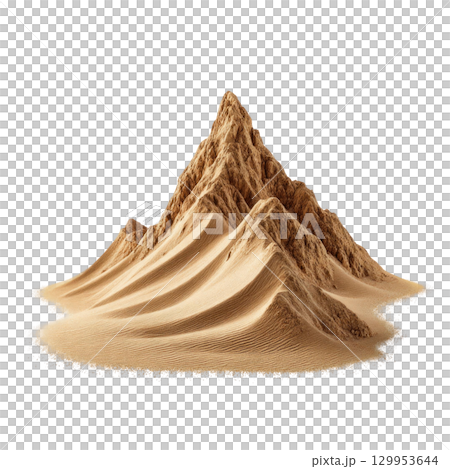 Sand mountain with smooth and rough texture, natural desert landscape with detailed sand dunes and peaks Sand mountain with smooth and rough texture, natural desert landscape with detailed sand dunes and peaks 129953644