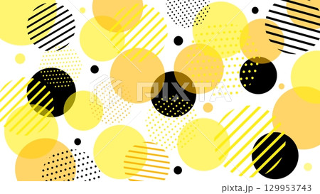カラフルなドットの幾何学模様のポップな背景 129953743