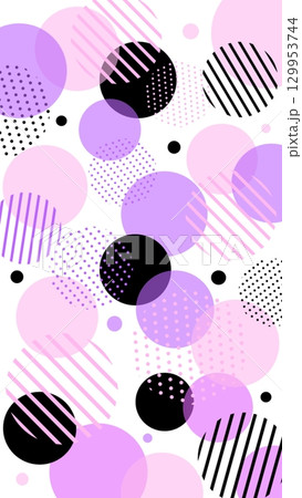 カラフルなドットの幾何学模様のポップな背景 129953744