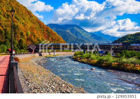 Rosa Khutor embankment in Sochi Rosa Khutor embankment in Sochi 129953951