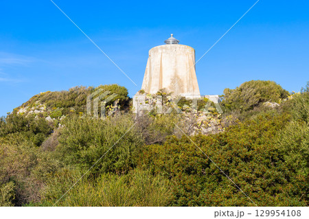 Capo di Milazzo Lighthouse near Milazzo city, Sicily 129954108