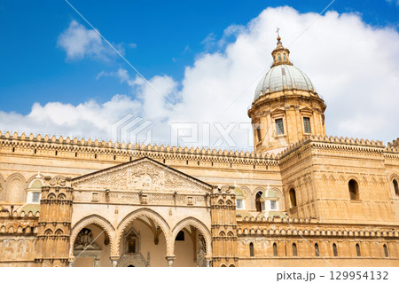 Palermo Cathedral or Duomo facade exterior view, Sicily 129954132