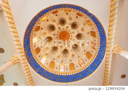 Masjidi Jami Central Mosque interior in Khujand, Tajikistan 129954204