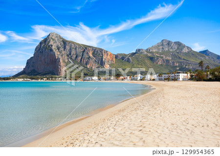 San Vito Lo Capo beach panoramic view 129954365