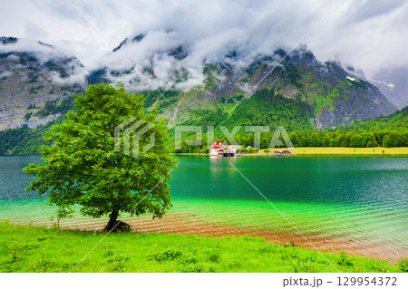 St. Bartholomew church at Konigssee Lake St. Bartholomew church at Konigssee Lake 129954372
