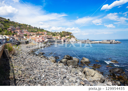 Acireale coast panoramic view in Sicily, Italy 129954435