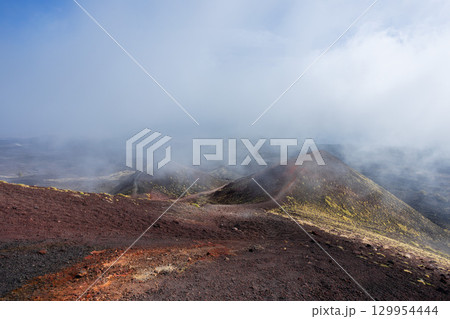 Mount Etna or Etna Volcano near Catania city, Sicily Mount Etna or Etna Volcano near Catania city, Sicily 129954444
