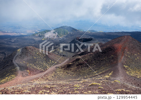 Mount Etna or Etna Volcano near Catania city, Sicily 129954445