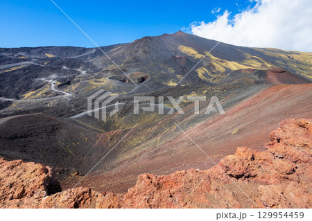 Mount Etna or Etna Volcano near Catania city, Sicily 129954459