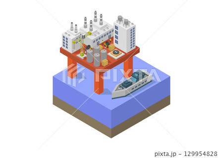 Isometric oil rig 129954828