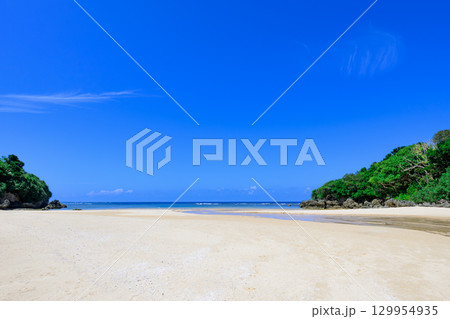 透明な海と緑豊かな自然が美しい石垣島クリスタルビーチ 129954935