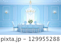 青と白のエレガントな披露宴会場 129955288
