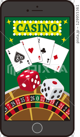 オンラインカジノのスマホ画面グリーン 129955361