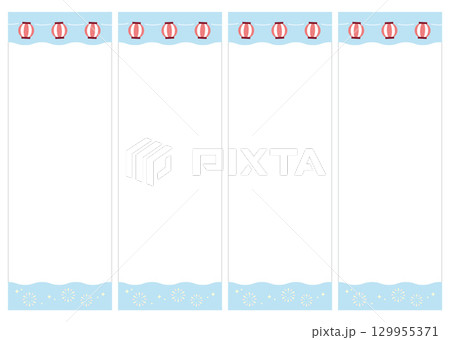 夏祭りのメニュー、お品書きテンプレート 129955371