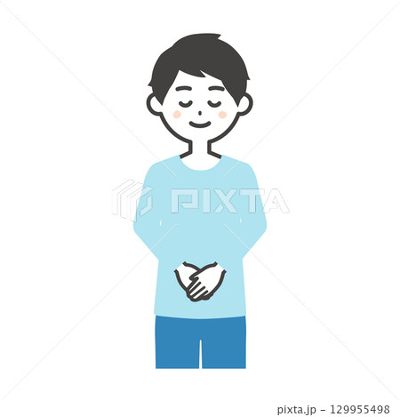 お辞儀する男性イラスト 129955498