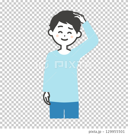 一名男子抓頭的插圖 一名男子抓頭的插圖 129955501
