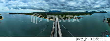Aerial view panorama landscape nature view in sunset or sunrise sky background Aerial view panorama landscape nature view in sunset or sunrise sky background 129955695