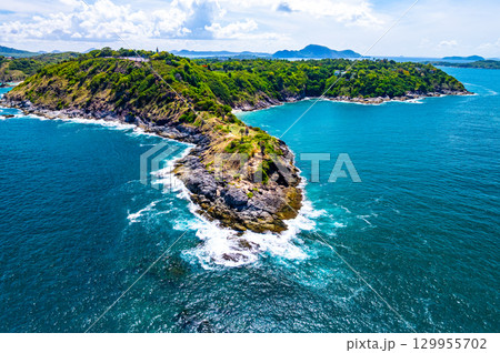 Aerial view of sea landscape view in summer season at Phuket island Thailand 129955702