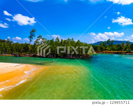 Aerial view of sea landscape view in summer season at Phuket island Thailand 129955711