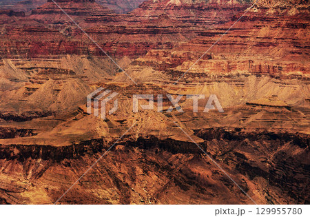 Sunset Hazy Sky Day At The Grand Canyon Arizona Sunset Hazy Sky Day At The Grand Canyon Arizona 129955780