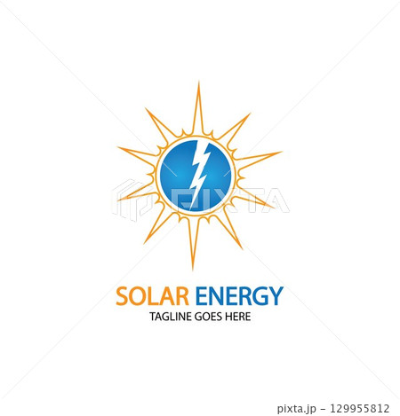 Sun solar energy logo design template. solar tech logo designsv 129955812