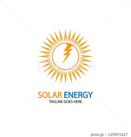Sun solar energy logo design template. solar tech logo designsv 129955827