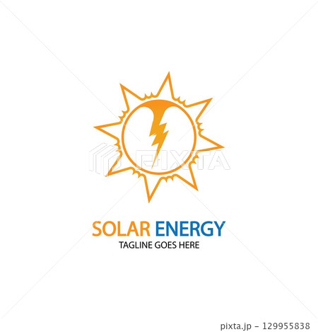 Sun solar energy logo design template. solar tech logo designsv Sun solar energy logo design template. solar tech logo designsv 129955838