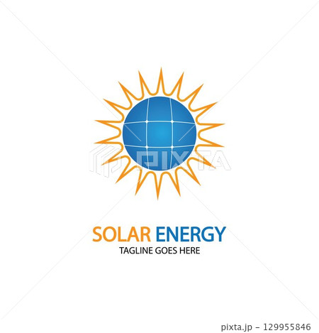 Sun solar energy logo design template. solar tech logo designsv 129955846