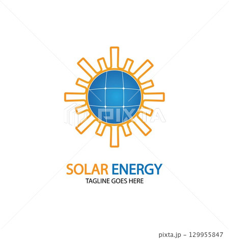 Sun solar energy logo design template. solar tech logo designsv Sun solar energy logo design template. solar tech logo designsv 129955847