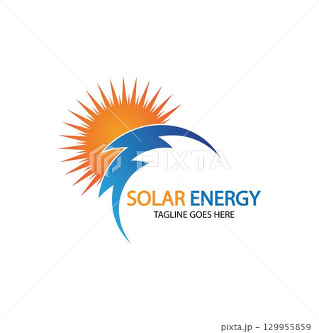 Sun solar energy logo design template. solar tech logo designsv 129955859