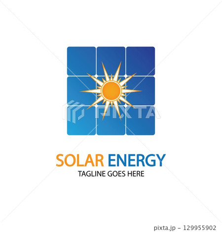 Sun solar energy logo design template. solar tech logo designsv 129955902