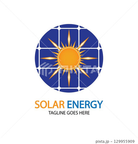 Sun solar energy logo design template. solar tech logo designsv 129955909