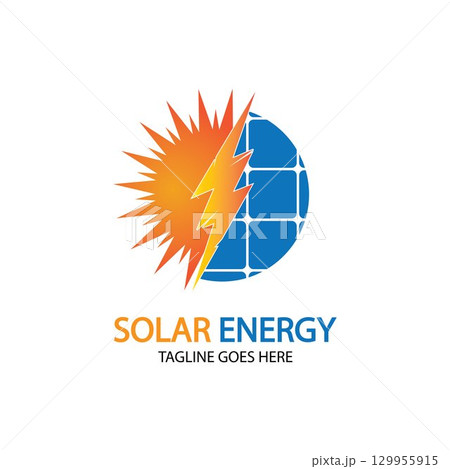 Sun solar energy logo design template. solar tech logo designsv 129955915