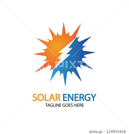 Sun solar energy logo design template. solar tech logo designsv Sun solar energy logo design template. solar tech logo designsv 129955926