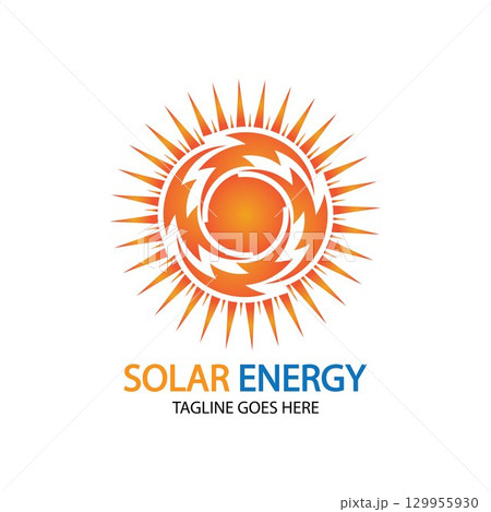 Sun solar energy logo design template. solar tech logo designsv 129955930