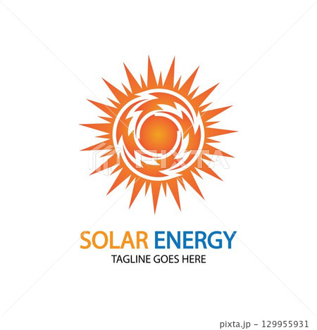 Sun solar energy logo design template. solar tech logo designsv 129955931
