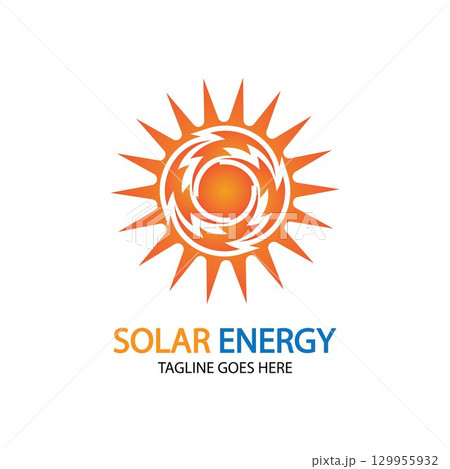 Sun solar energy logo design template. solar tech logo designsv 129955932