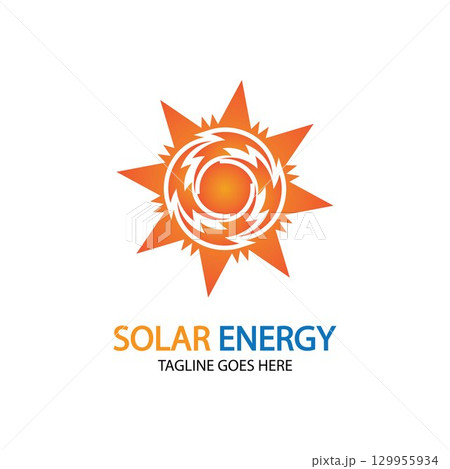 Sun solar energy logo design template. solar tech logo designsv 129955934