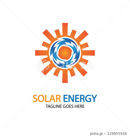 Sun solar energy logo design template. solar tech logo designsv Sun solar energy logo design template. solar tech logo designsv 129955938
