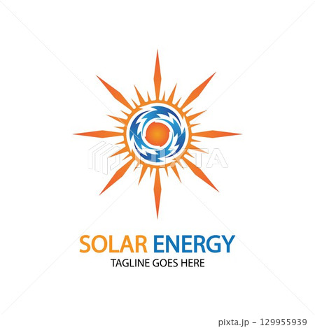 Sun solar energy logo design template. solar tech logo designsv 129955939
