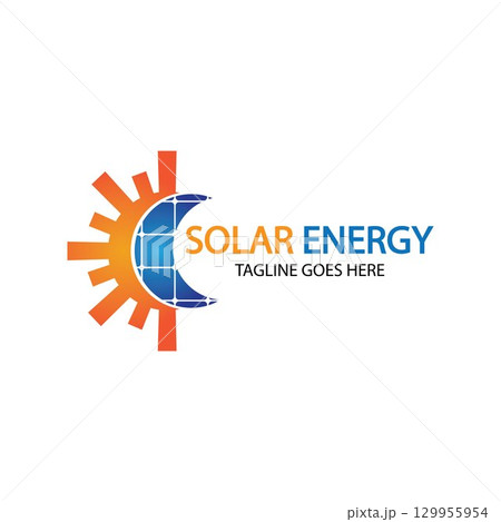 Sun solar energy logo design template. solar tech logo designsv 129955954