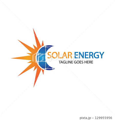 Sun solar energy logo design template. solar tech logo designsv 129955956