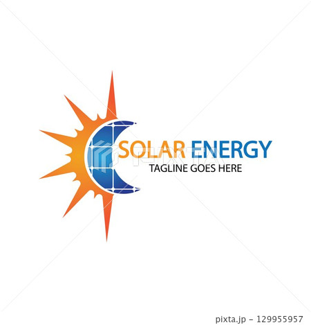 Sun solar energy logo design template. solar tech logo designsv 129955957