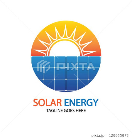 Sun solar energy logo design template. solar tech logo designsv 129955975